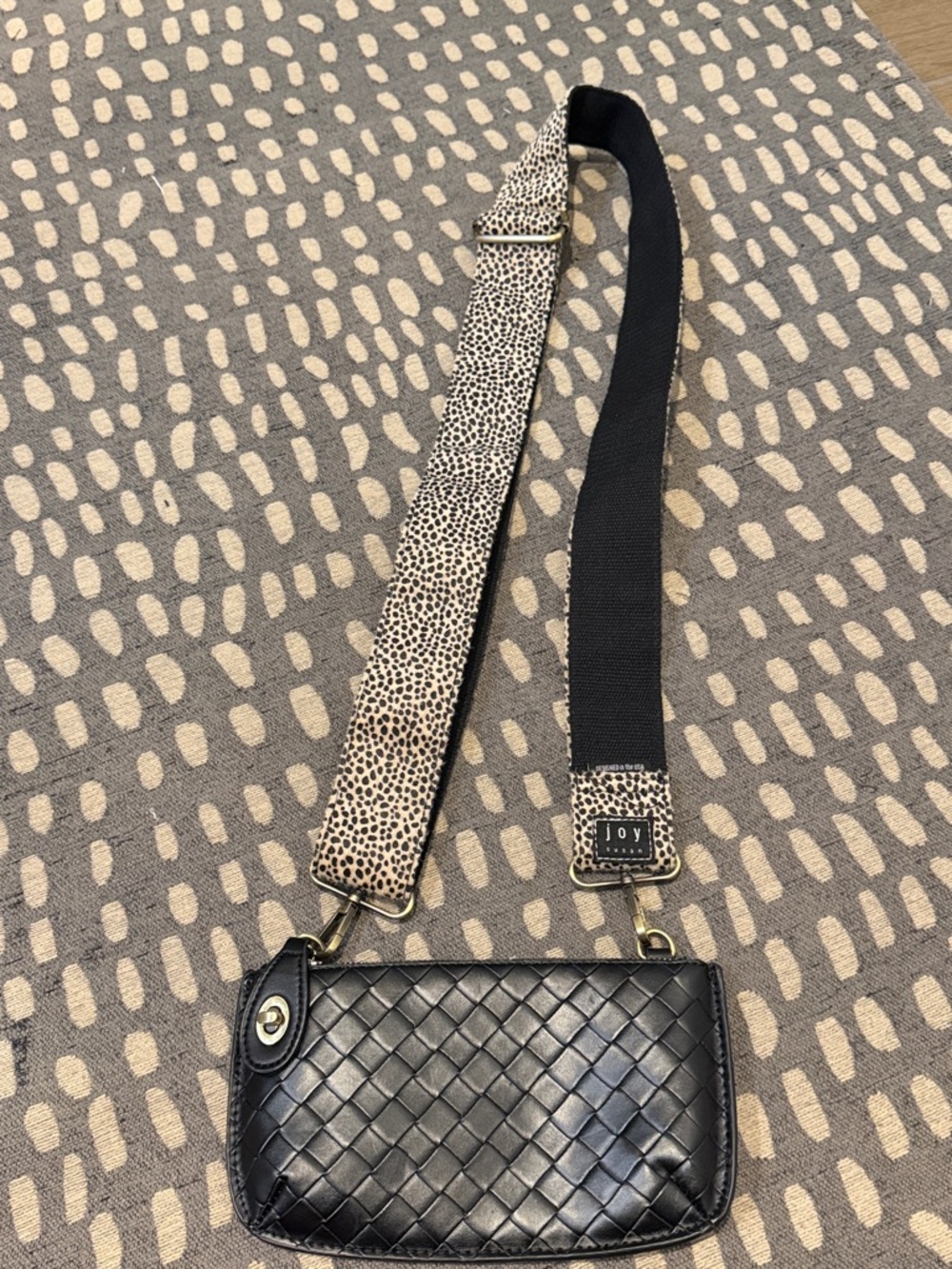 NWOT Joy Susan Faux Woven Mini Crossbody w/ Removable Strap